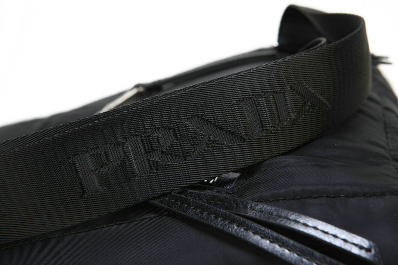 2014 Prada bomber fabric tote bag BN2617 black - Click Image to Close